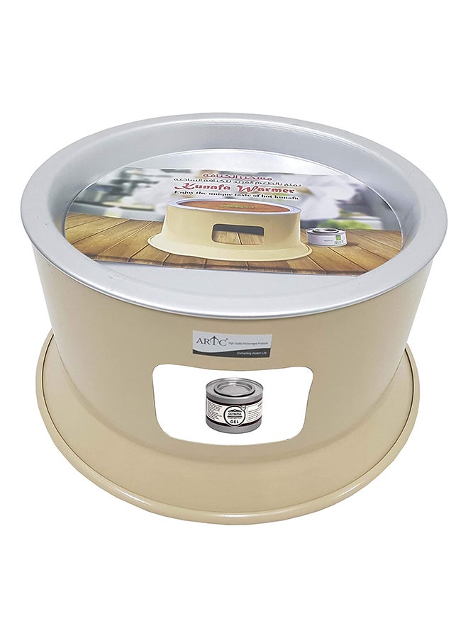 Portable Kunafa Warmer Stand Beige/Silver 34cm