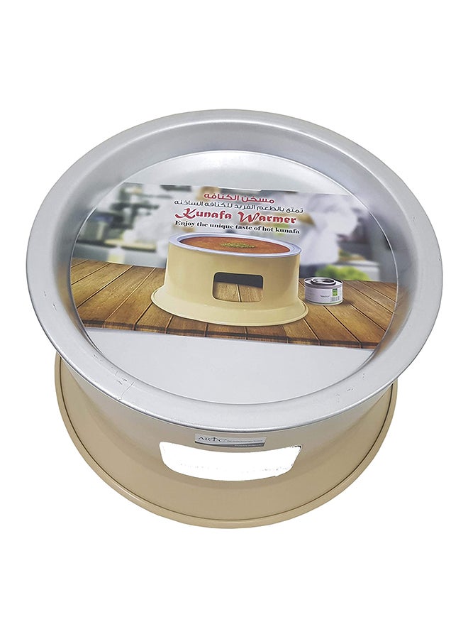 Portable Kunafa Warmer Stand Beige/Silver 34cm