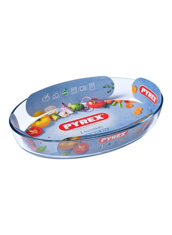 Oval Roaster Dish Clear 35x24cm