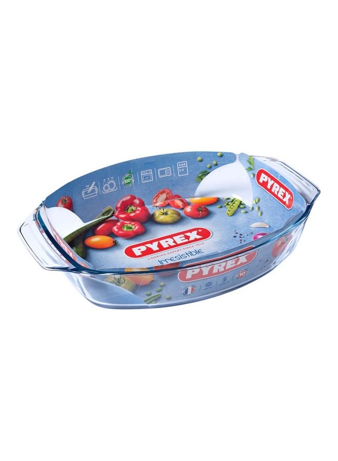 Roaster Oval Dish Clear 35x24cm