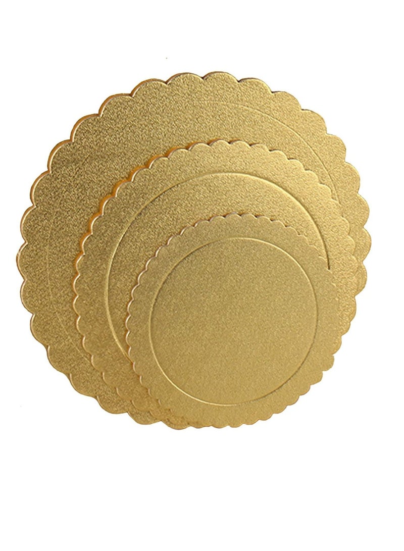 Cake Boards Rounds,15 Pack Gold Base,8/10/12 inch Circle Cardboard, Disposable Round Plate Pizza Base Stand Perfect for Decorating,5 Each Size