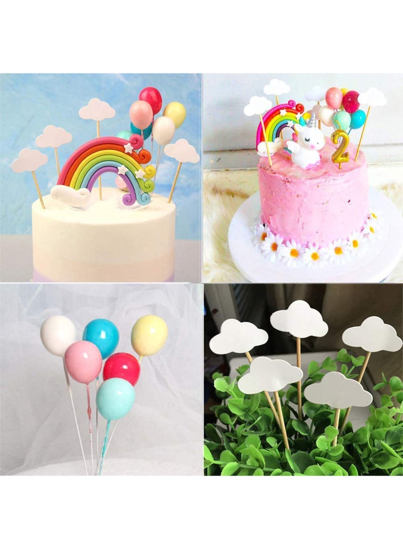 Unicorn Cake Topper Kit, Good Cloud Rainbow Star Balloon Cake, 15 Pcs Decorations Stand Up Wafer, for Birthday Wedding Baby Shower Party, Kids Happy Party