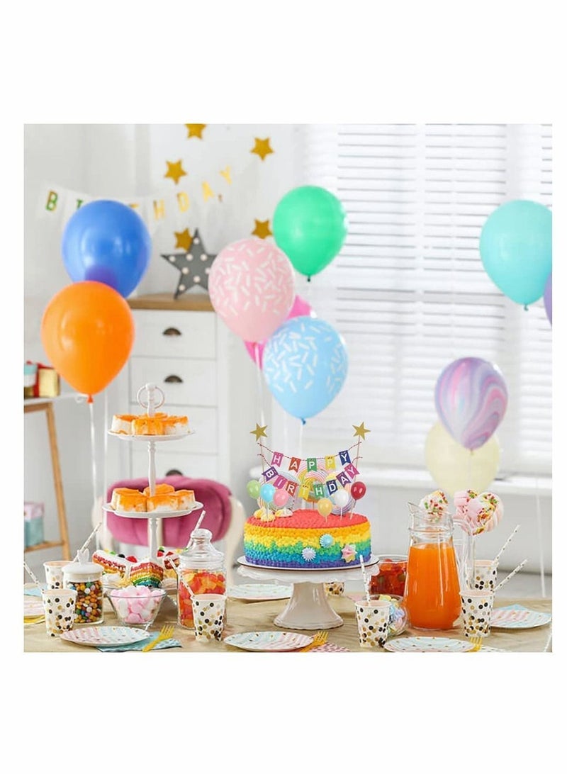 Cake Topper Kit, Balloon Kids Decoration for Birthday Baby Showr Party, Mix Color Star Toppers Decorations Shower Party Supplies