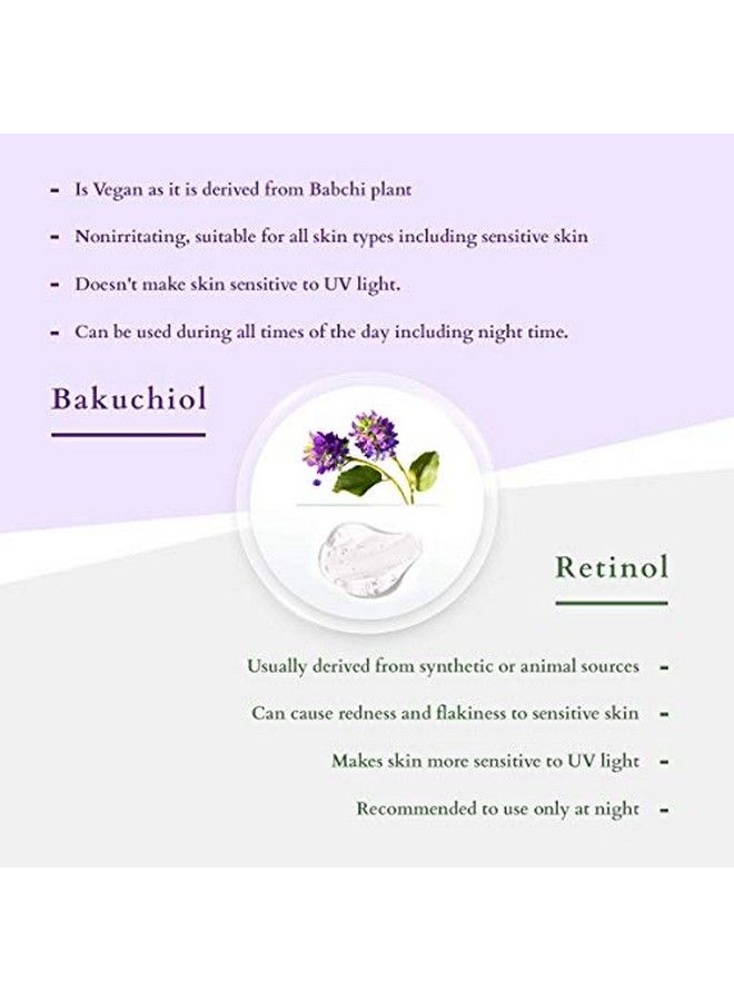 Bakuchiol Plant Retinol Recovery Night Cream ; Reduces Fine Lines & Wrinkles ; Certified Organic ; 50G