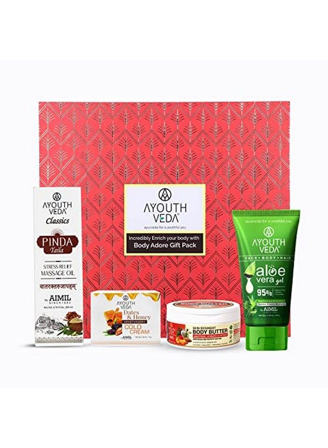 Adore Gift Hamper Pack Herbal Therapy Pinda Taila Aloe Vera Gel Face Body Hair Hydrates Skin Richment Body Butter Guard Skin From Damage Dates & Honey Moisturising Winter Cold Cream