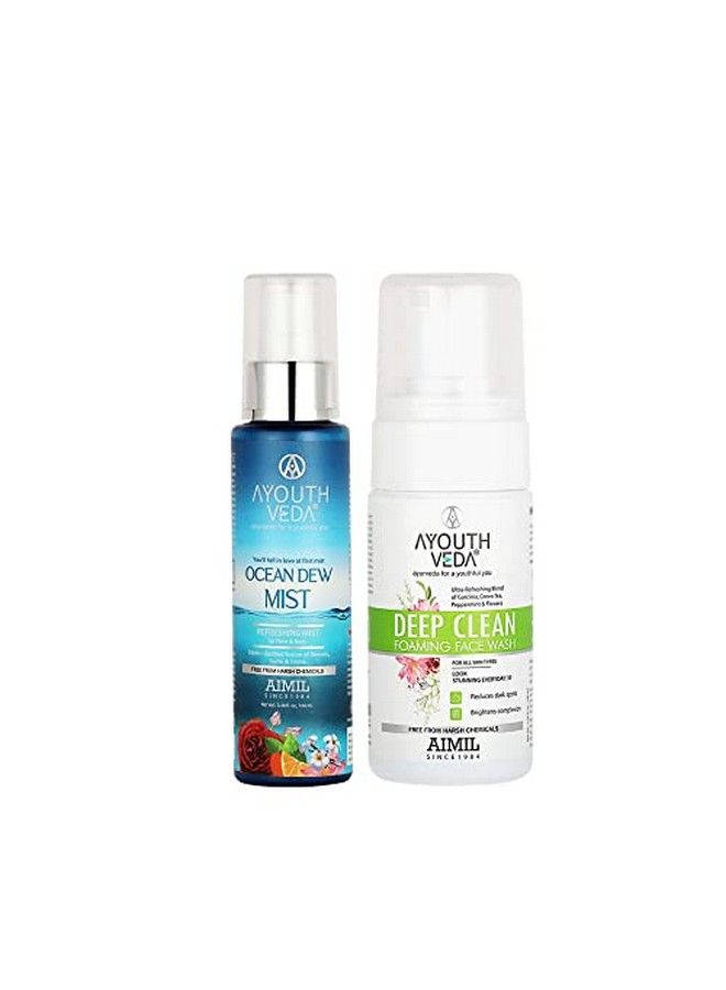 Face Care Combo For Dirt Free Clear Skin Dark Spots Refreshes Complexion Deep Clean Foaming Face Wash(100Ml) ; Ocean Mist(100Ml)