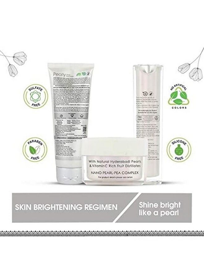 Pearly White Skin Brightening Kit Natural Spf 15 Glowing Radiant ; Pearly White Face Wash ; Pearly White Day Cream ; Pearly White Night Cream