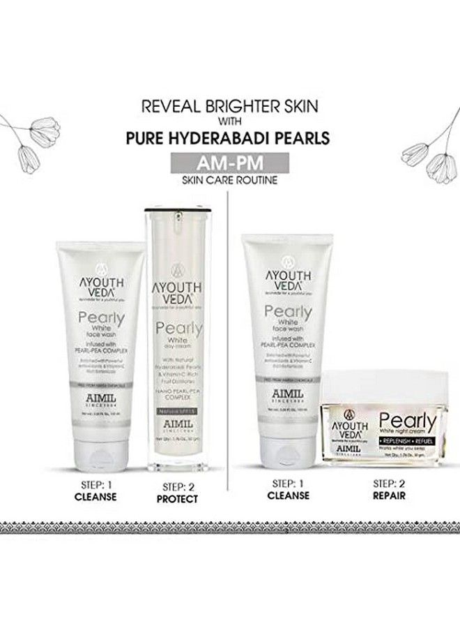 Pearly White Skin Brightening Kit Natural Spf 15 Glowing Radiant ; Pearly White Face Wash ; Pearly White Day Cream ; Pearly White Night Cream