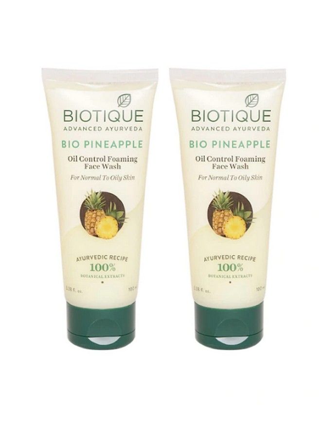 Unisex Set Of 2 Advanced Ayurveda Pineapple Oil Control Face Wash (100Ml Each)