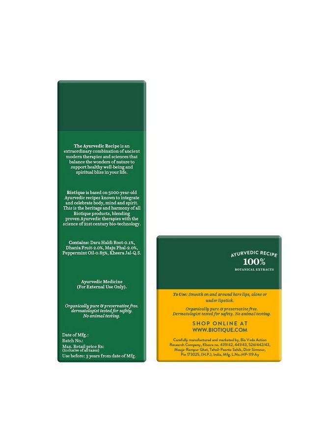 Biotique Bio Fruit Whitening Lip Balm 12G And Biotique Bio Cucumber Pore Tightening Toner 120Ml (Pack Of 2)