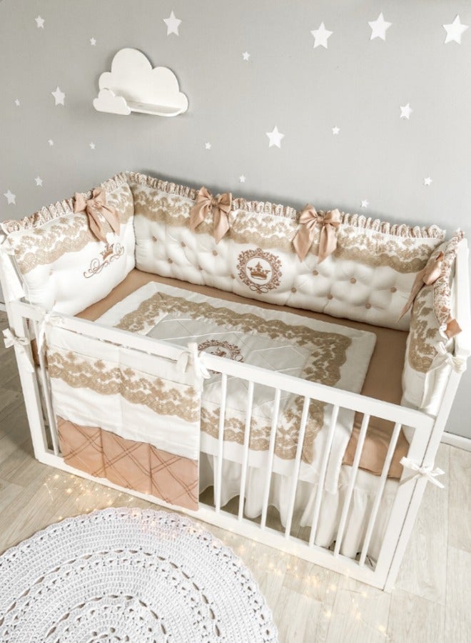 Newborn Bedding Set French Lace Cream: Elegant Nursery Decor, Soft Baby Bedding - Premium Quality, Gender-Neutral Design