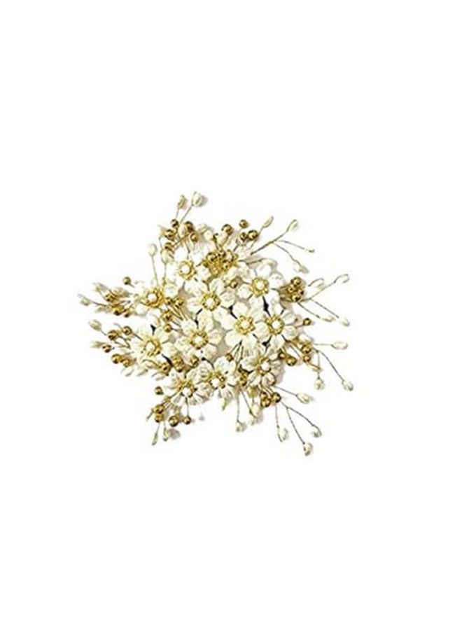 Hair Flare Hair Flare 2210 Stylish Hair Pin Accessories For Women Hair Pins For Wedding Anniversary Pack Of 1 White And Golden