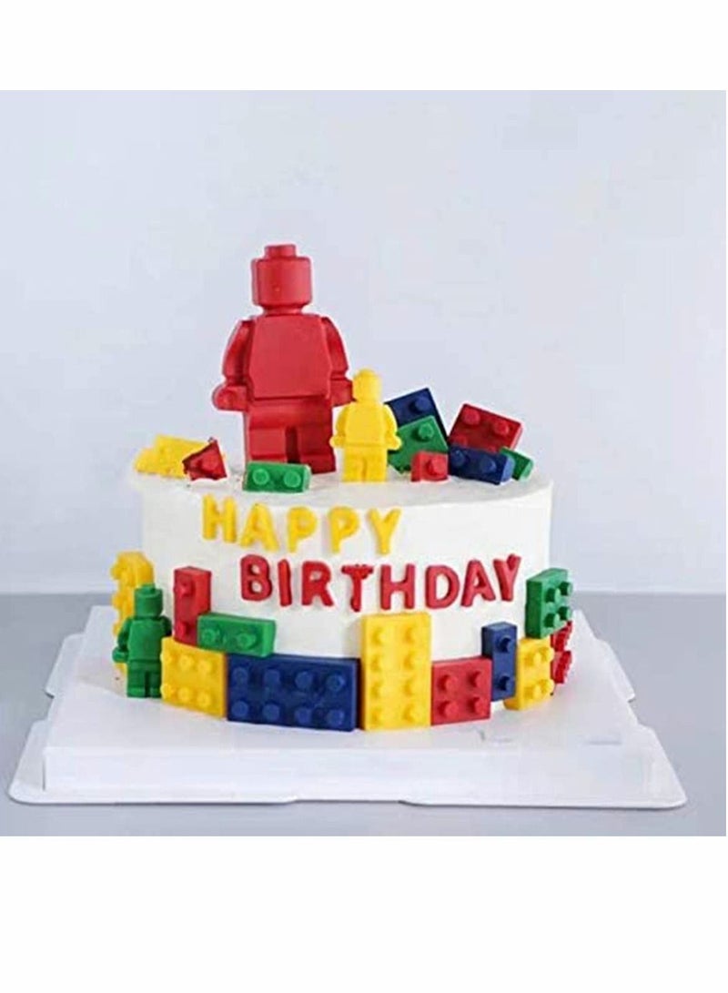 6 Packs Random Color Building Brick Candy Robot Mold Chocolate Set Silicone Block Mould Molds Ice Cube Trays