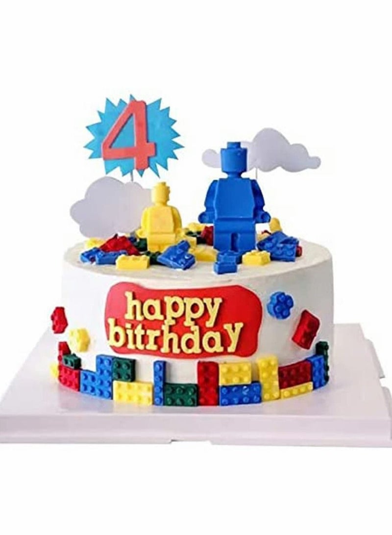 6 Packs Random Color Building Brick Candy Robot Mold Chocolate Set Silicone Block Mould Molds Ice Cube Trays