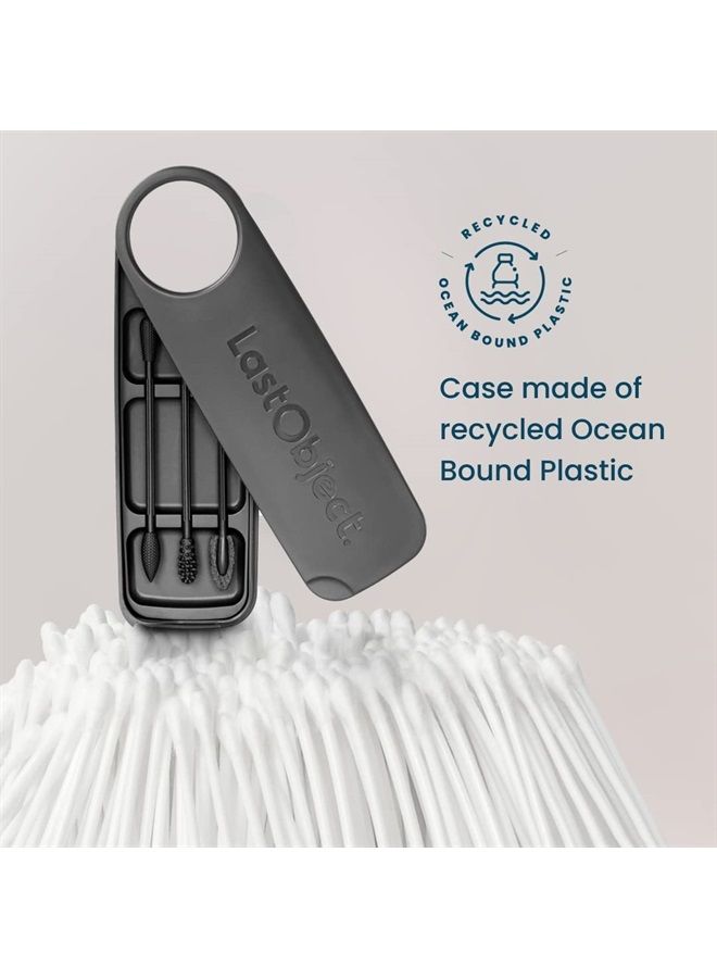 ® Reusable Cotton Swabs for Gentle & Eco-Friendly Beauty Routines - The Sustainable Alternative to Single-Use Q Tips - Zero Waste & Easy to Clean - Comes with a Travel Case Holder with Mirror