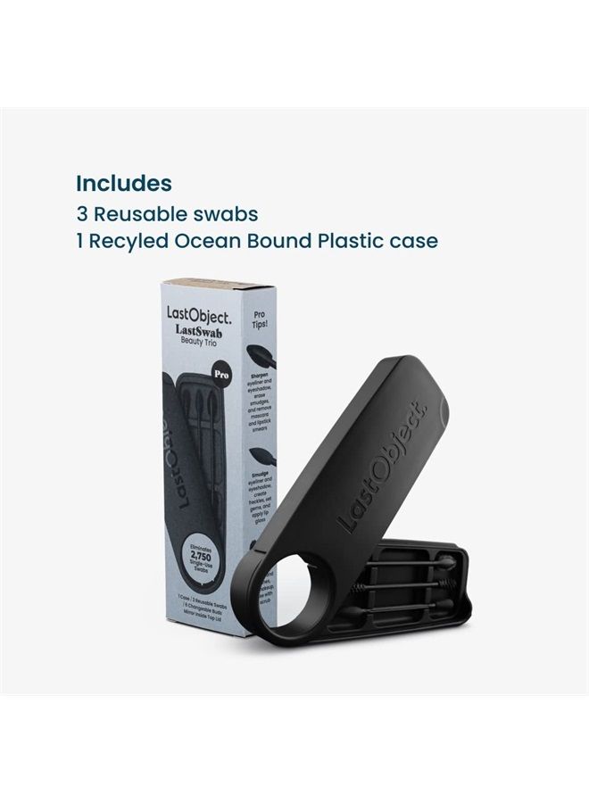 ® Reusable Cotton Swabs for Gentle & Eco-Friendly Beauty Routines - The Sustainable Alternative to Single-Use Q Tips - Zero Waste & Easy to Clean - Comes with a Travel Case Holder with Mirror