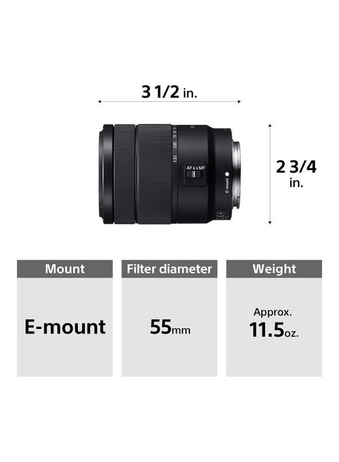 SEL18135, E 18 135mm F3.5 5.6 OSS E Mount Lens, Black, SEL18135.SYX