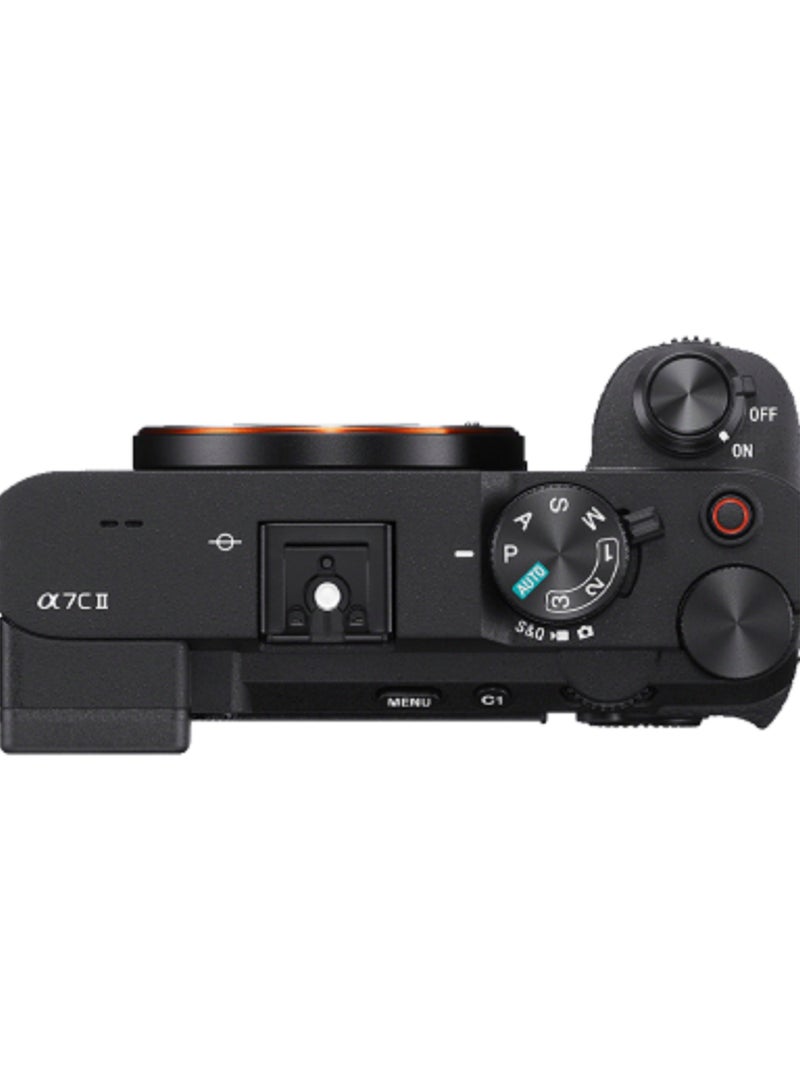 Alpha 7CⅡ ILCE-7CM2 Black | Versatile Compact Full-frame Camera, Body Only, Black, 1 Year Warranty