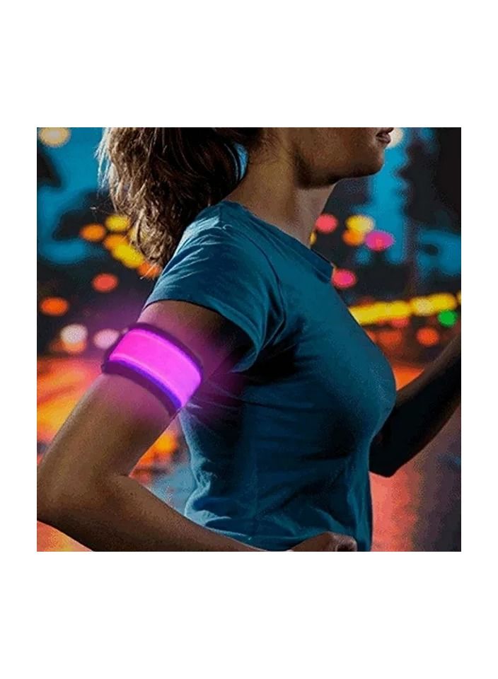 1-Piece Glowing Bracelets,Sport LED Wristbands Adjustable Running Warnning Light for Runners Joggers Cyclists Bike,Random Colour