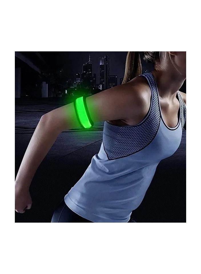 1-Piece Glowing Bracelets,Sport LED Wristbands Adjustable Running Warnning Light for Runners Joggers Cyclists Bike,Random Colour