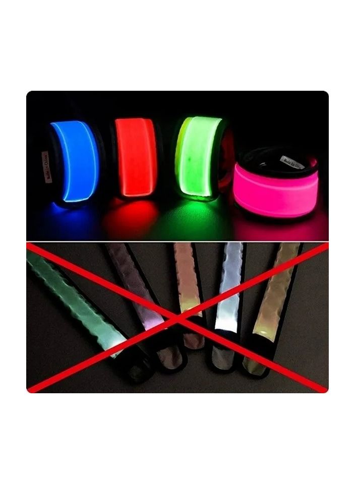 1-Piece Glowing Bracelets,Sport LED Wristbands Adjustable Running Warnning Light for Runners Joggers Cyclists Bike,Random Colour