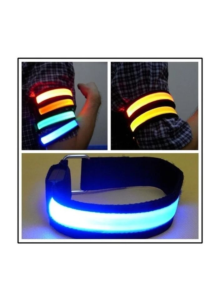 1-Piece Glowing Bracelets,Sport LED Wristbands Adjustable Running Warnning Light for Runners Joggers Cyclists Bike,Random Colour