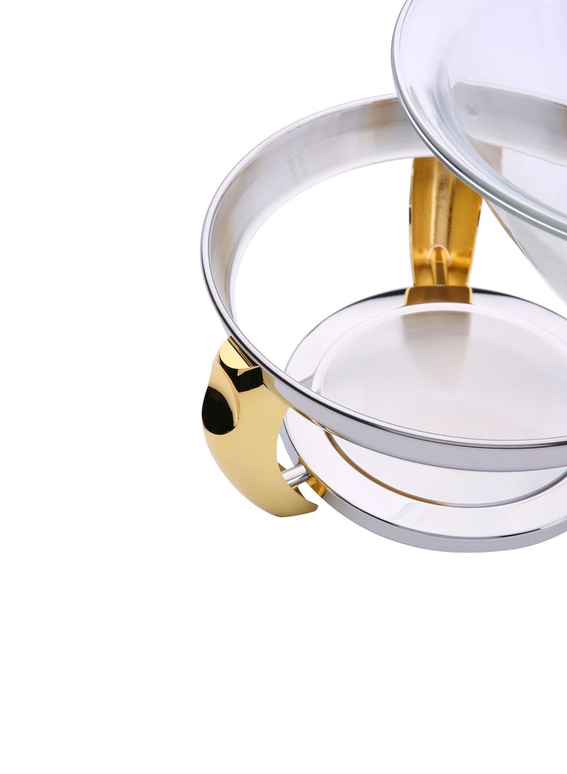 Lu Salad Bowl Server With Spoons Gold/Silver 30cm