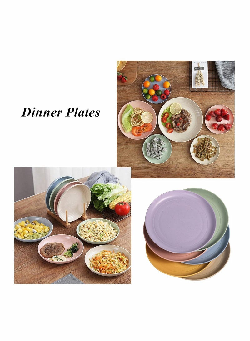 Lightweight Wheat Straw Plates Unbreakable Dinner Dishes Set Non-Toxin Dishwasher & Microwave Safe BPA Free and Healthy for Kids Children Toddler Adult (Small 6 Pack 5.9')