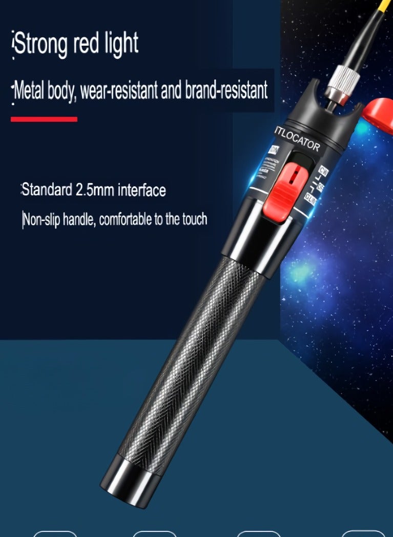 Visual Fault Locator, 1-60km Fiber Optic Red Light Pen, Vfl Optical Fiber Cable Fault Tester, Red Light Pen For Network Fiber Cable Test, Fiber Optic Source Tester Detector Meter,(50mw Red)