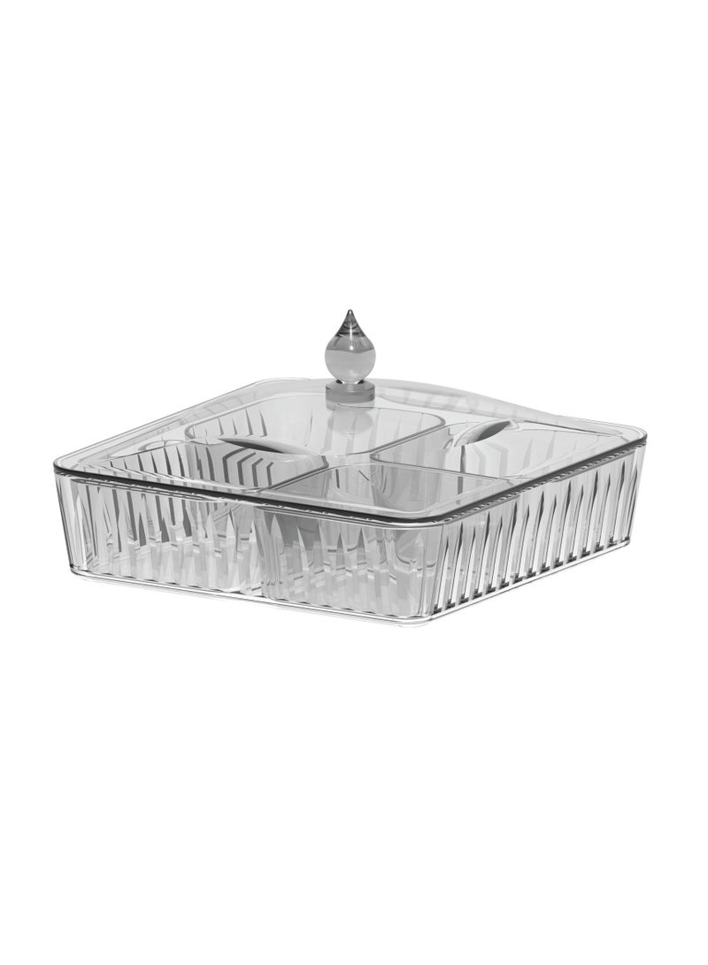 Square Box With Divider Acrylic Tray JH15P Comes with Stylish Lid Suitable for Storing Small items