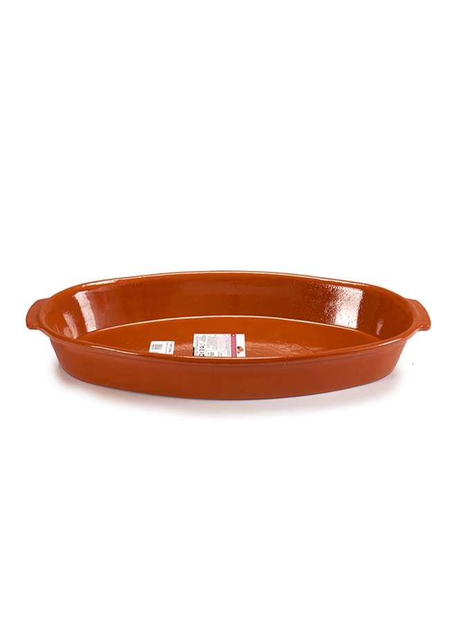 Brown Terracotta Deep Oval Plate 53 cm ,Spain