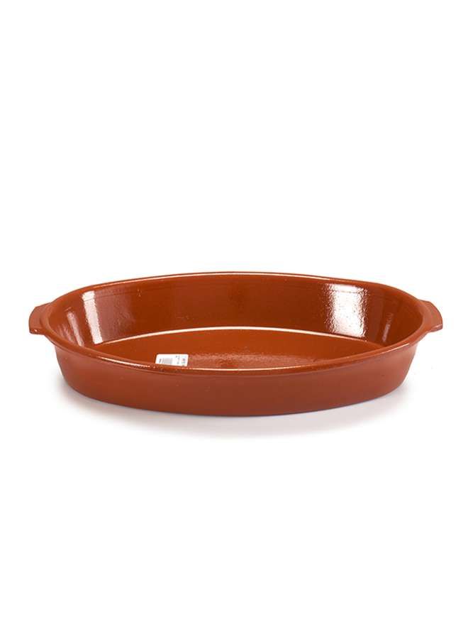 Brown Terracotta Deep Oval Plate 41 cm ,Spain