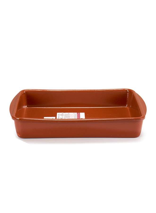 Brown Terracotta Deep Rectangular Plate 32 cm ,Spain