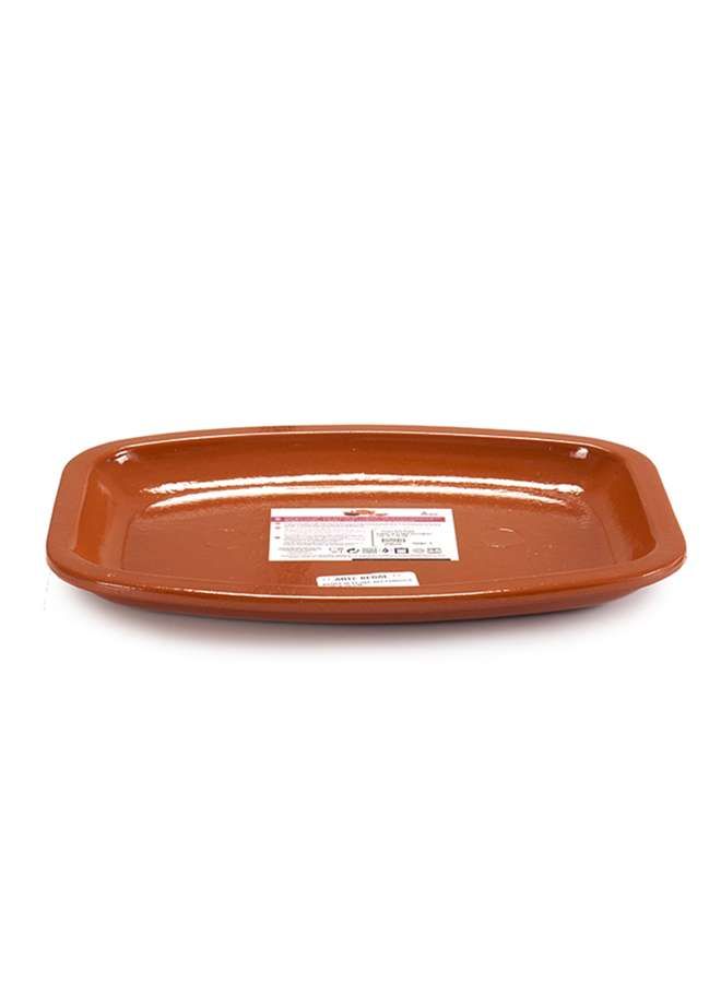 Brown Terracotta Flat Rectangular Plate 35 cm ,Spain