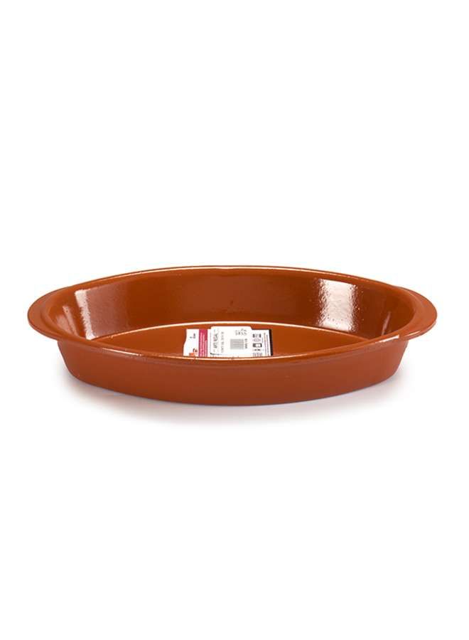 Brown Terracotta Deep Oval Plate 32 cm ,Spain