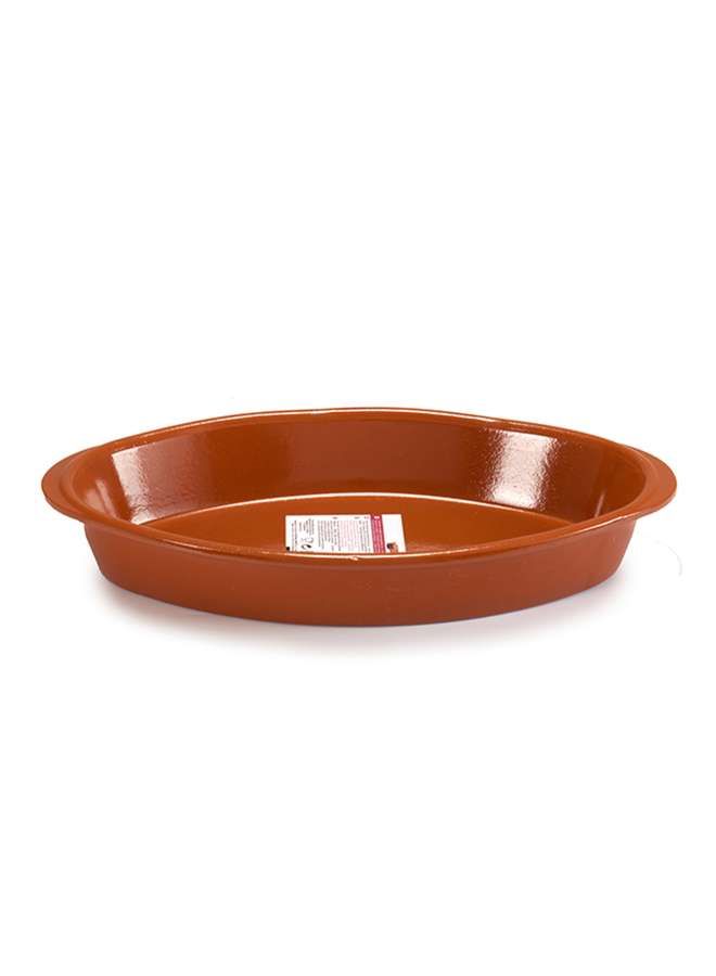 Brown Terracotta Deep Oval Plate 37 cm ,Spain