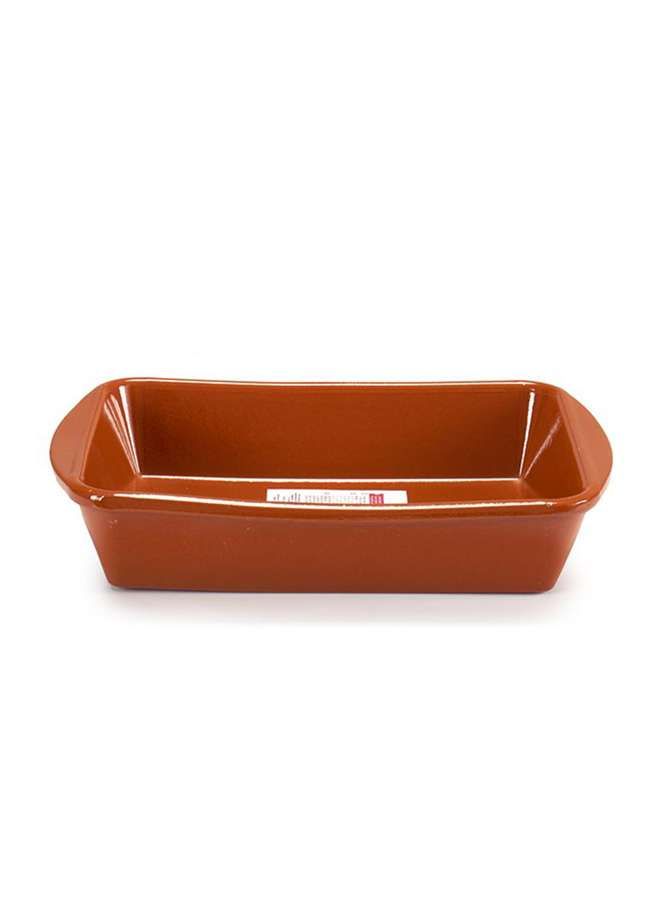 Brown Terracotta Deep Rectangular Plate 26 cm ,Spain