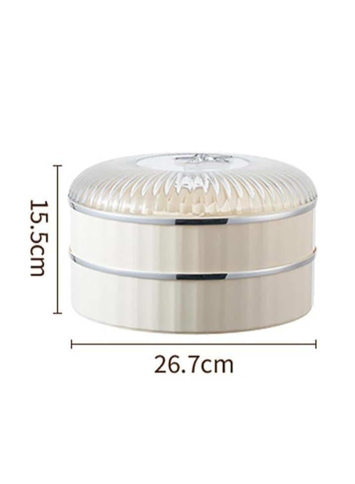 Snack Tray, Double-Deck Snackle Box Container, Divided Serving Tray With Lid, Charcuterie Caddy, for Nut Candy Snacks