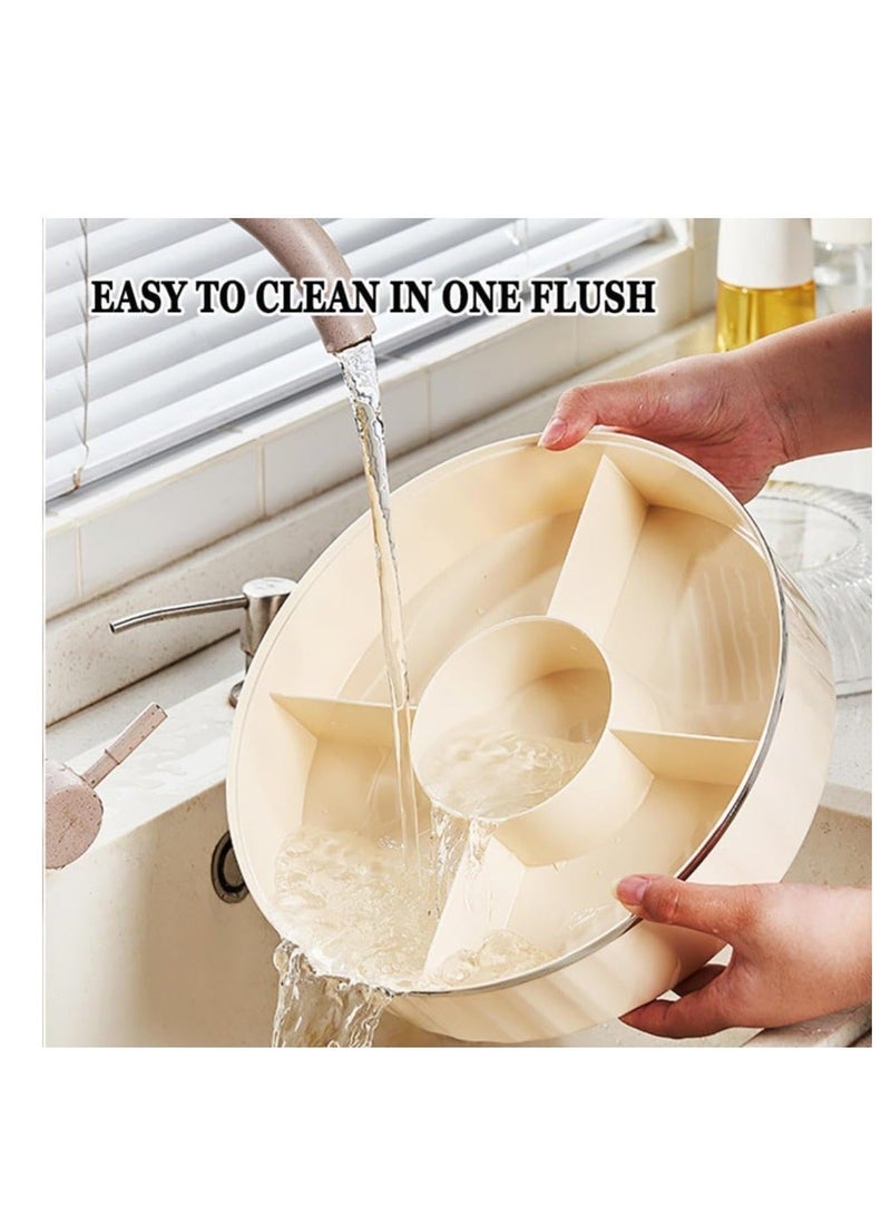 Snack Tray, Double-Deck Snackle Box Container, Divided Serving Tray With Lid, Charcuterie Caddy, for Nut Candy Snacks