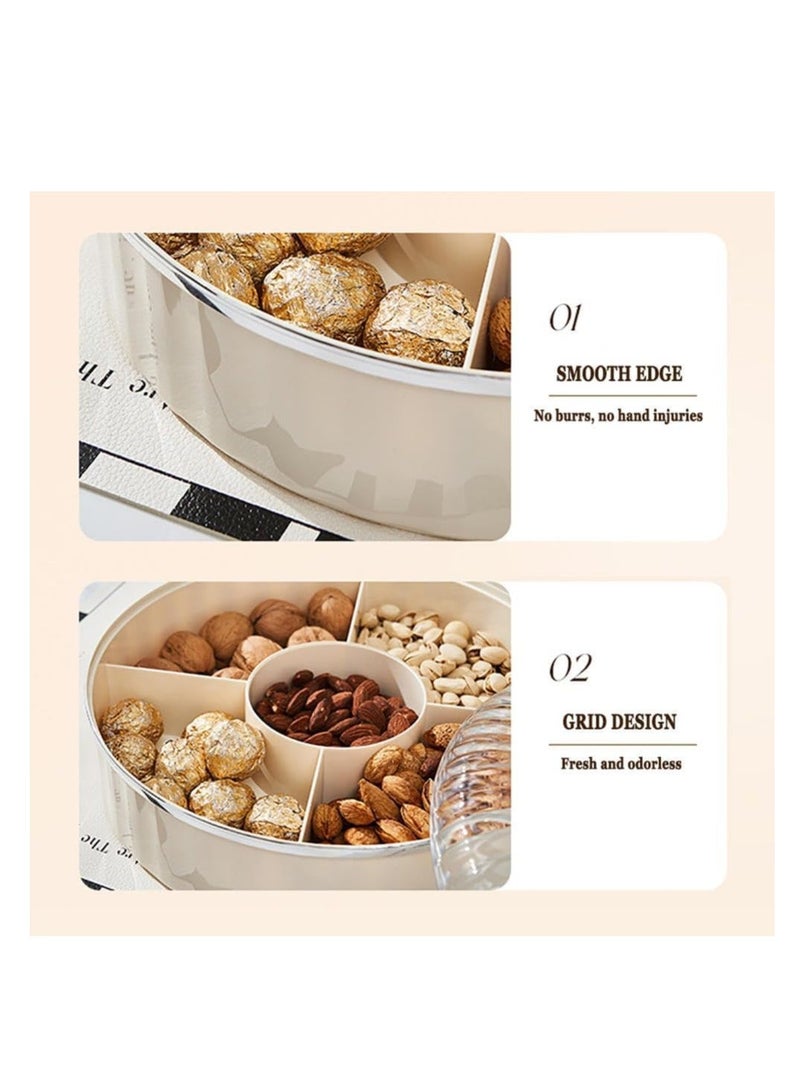 Snack Tray, Double-Deck Snackle Box Container, Divided Serving Tray With Lid, Charcuterie Caddy, for Nut Candy Snacks