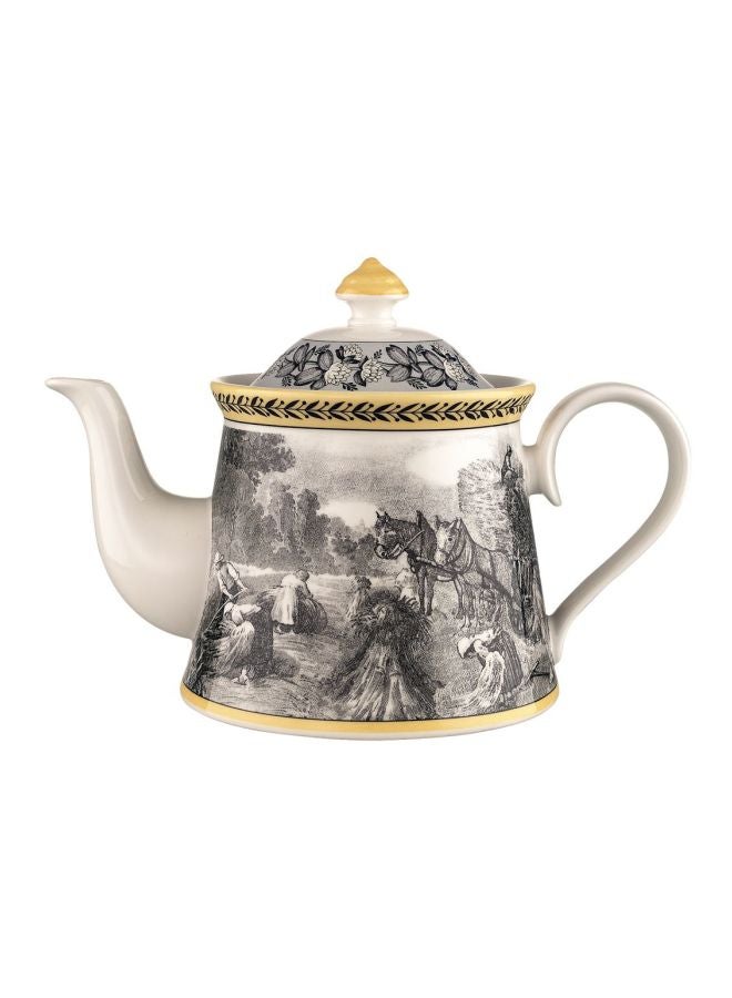 Audun Ferme Teapot Grey/White/Yellow