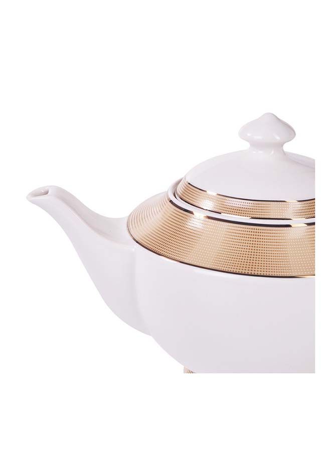 Teapot Versailles Series Porcelain Kettle, For Blooming and Loose Leaf Tea Maker, Dishwasher Safe, For Tea Lover 1350ml