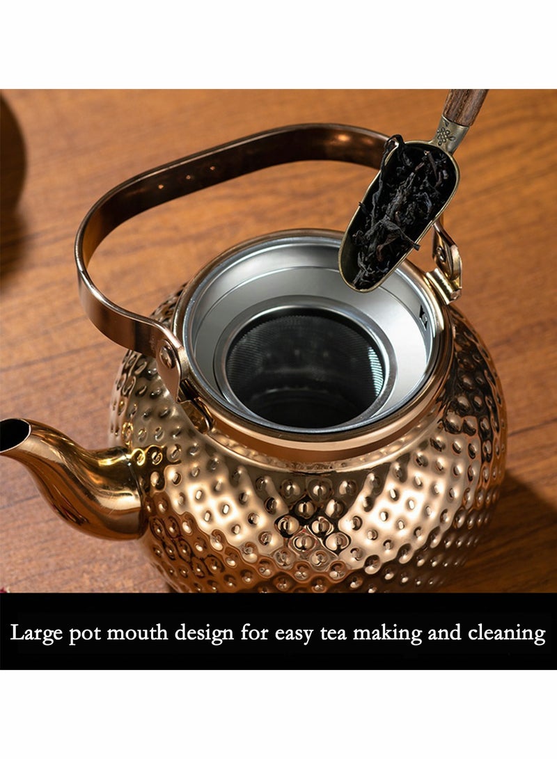 1.6L food grade stainless steel teapot is sturdy and durable, suitable for household and household items, and easy to enjoy the fun of brewing tea