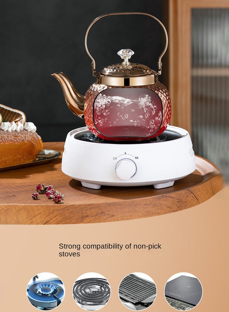 1.6L food grade stainless steel teapot is sturdy and durable, suitable for household and household items, and easy to enjoy the fun of brewing tea