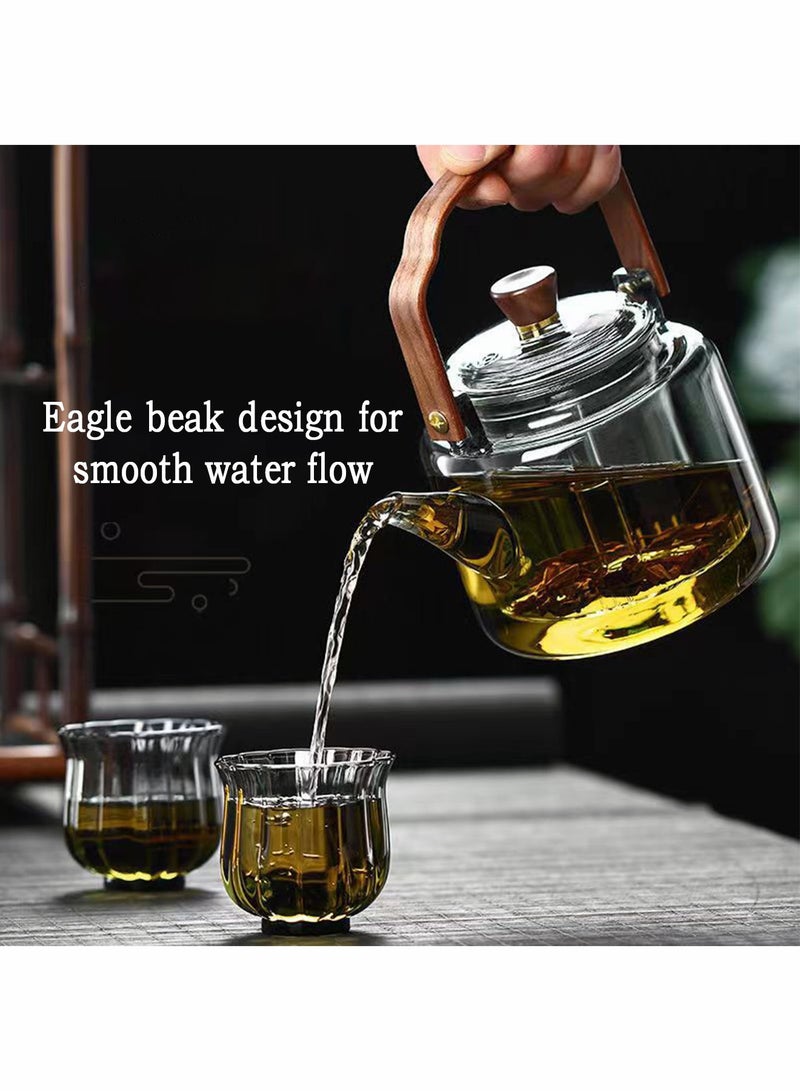 1000ml detachable glass teapot, high boron glass teapot, heat-resistant and cold resistant strong lifting teapot, safe teapot for flower tea and green tea brewing, etc