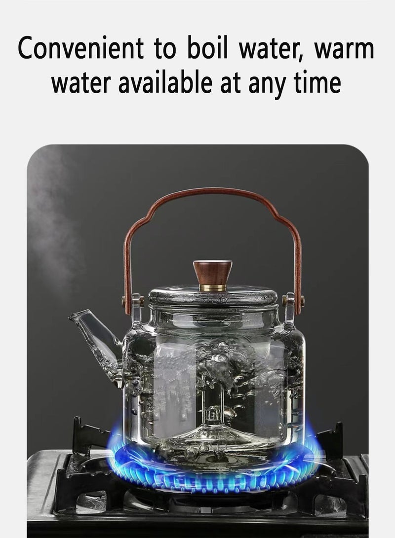 1000ml detachable glass teapot, high boron glass teapot, heat-resistant and cold resistant strong lifting teapot, safe teapot for flower tea and green tea brewing, etc