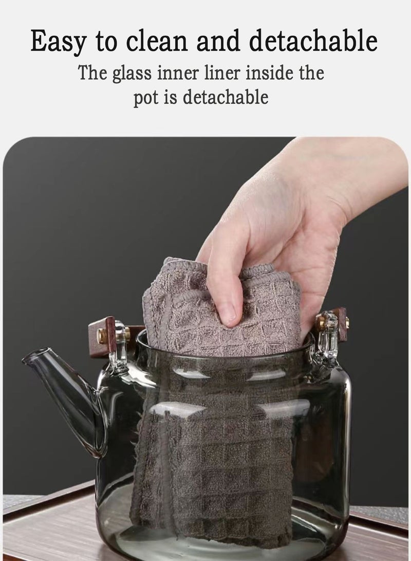 1000ml detachable glass teapot, high boron glass teapot, heat-resistant and cold resistant strong lifting teapot, safe teapot for flower tea and green tea brewing, etc