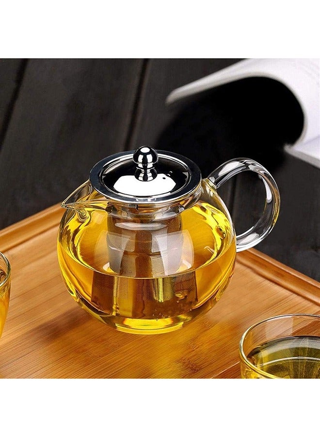 950ML Glass Teapot Heat Resistant with Stainless Steel Infuser