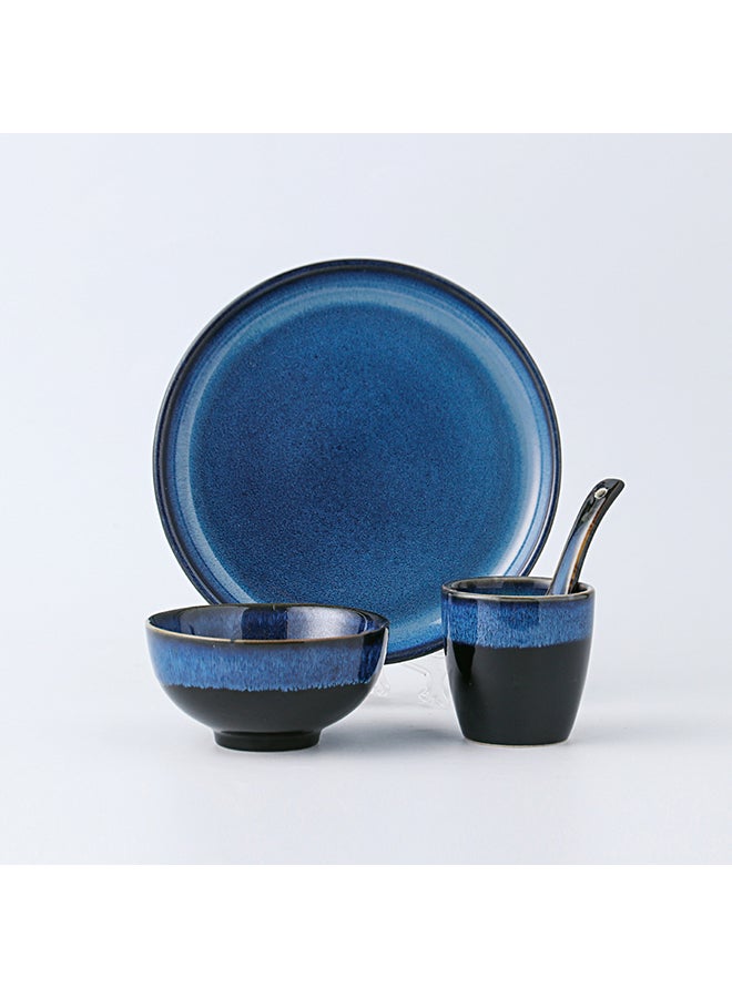 4-Piece Ceramic Dinnerware Set Navy Blue