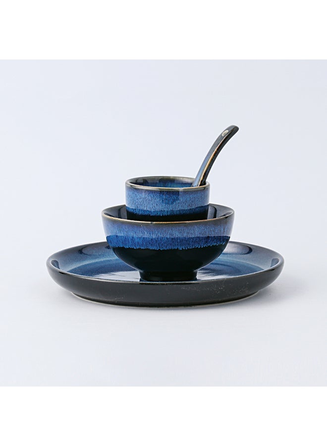 4-Piece Ceramic Dinnerware Set Navy Blue